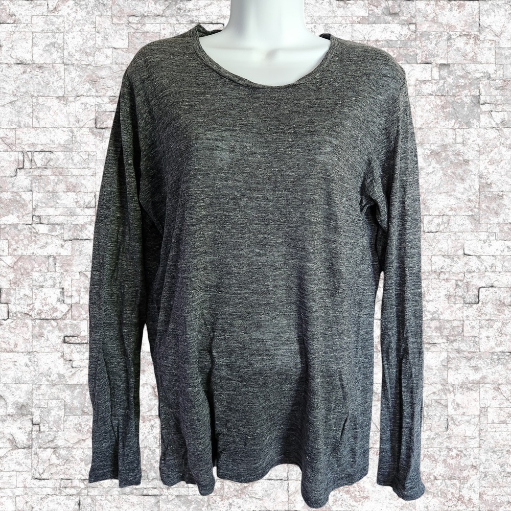 Isabel Marant Etoile Karon Tee Shirt Womens Large Heathered Gray Long Sleeve NEW